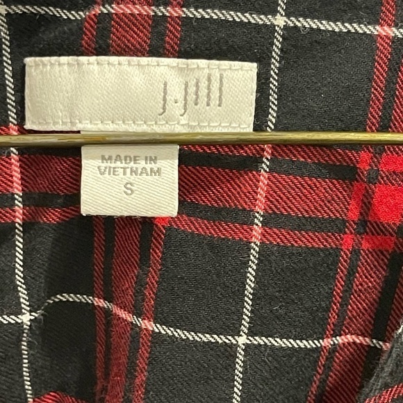 J.jill 100% Cotton Plaid Button up Long Sleeve Shirt  size Small - Picture 5 of 6